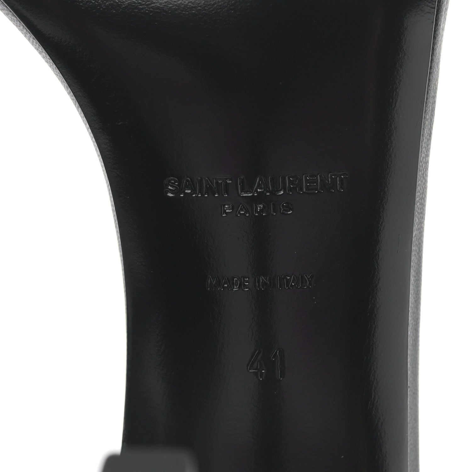 Saint Laurent Calfskin Amber 105 Ankle Strap Sandals 41 Black 6 of 8