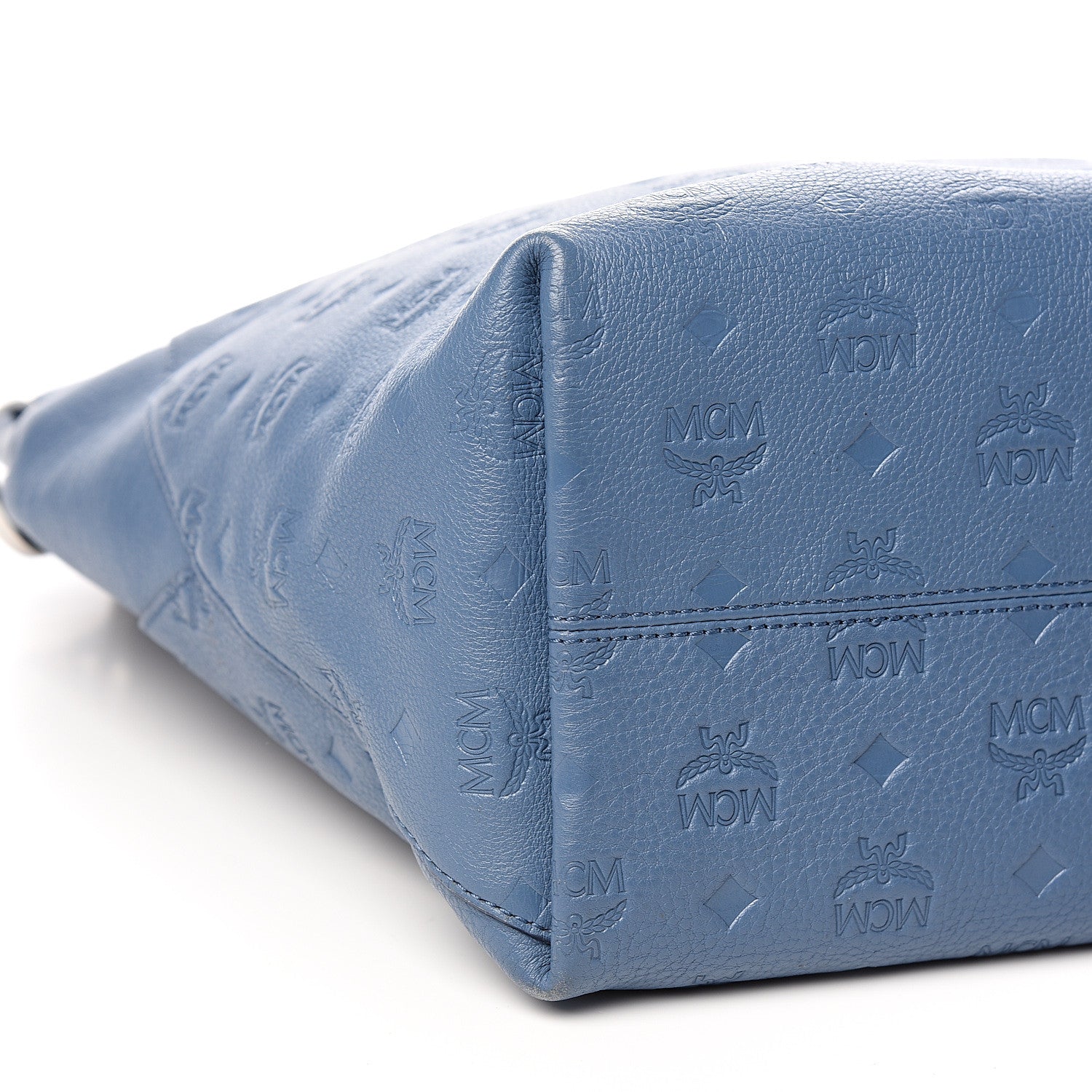 MCM Calfskin Ottomar Monogram Large Klara Hobo Luft Blue 7 of 8