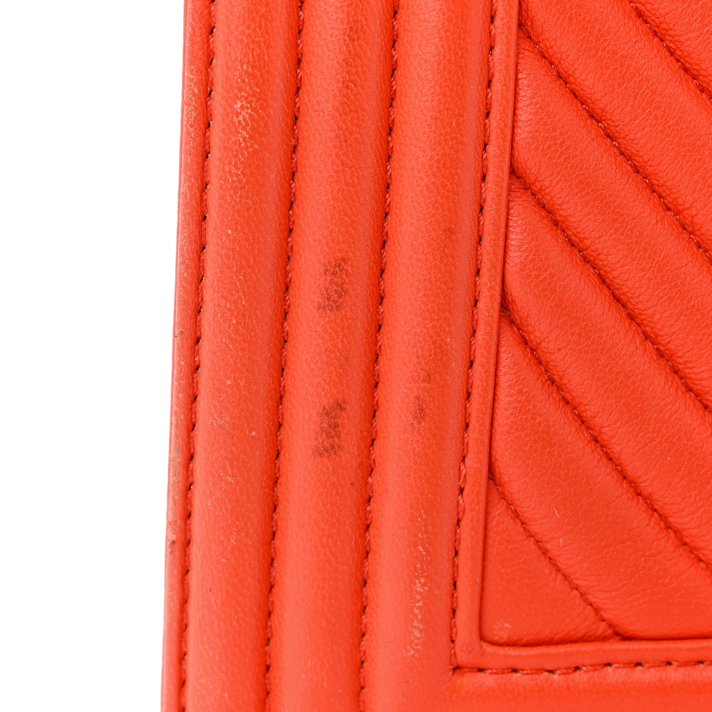 Calfskin Chevron Quilted New Medium Boy Flap Orange