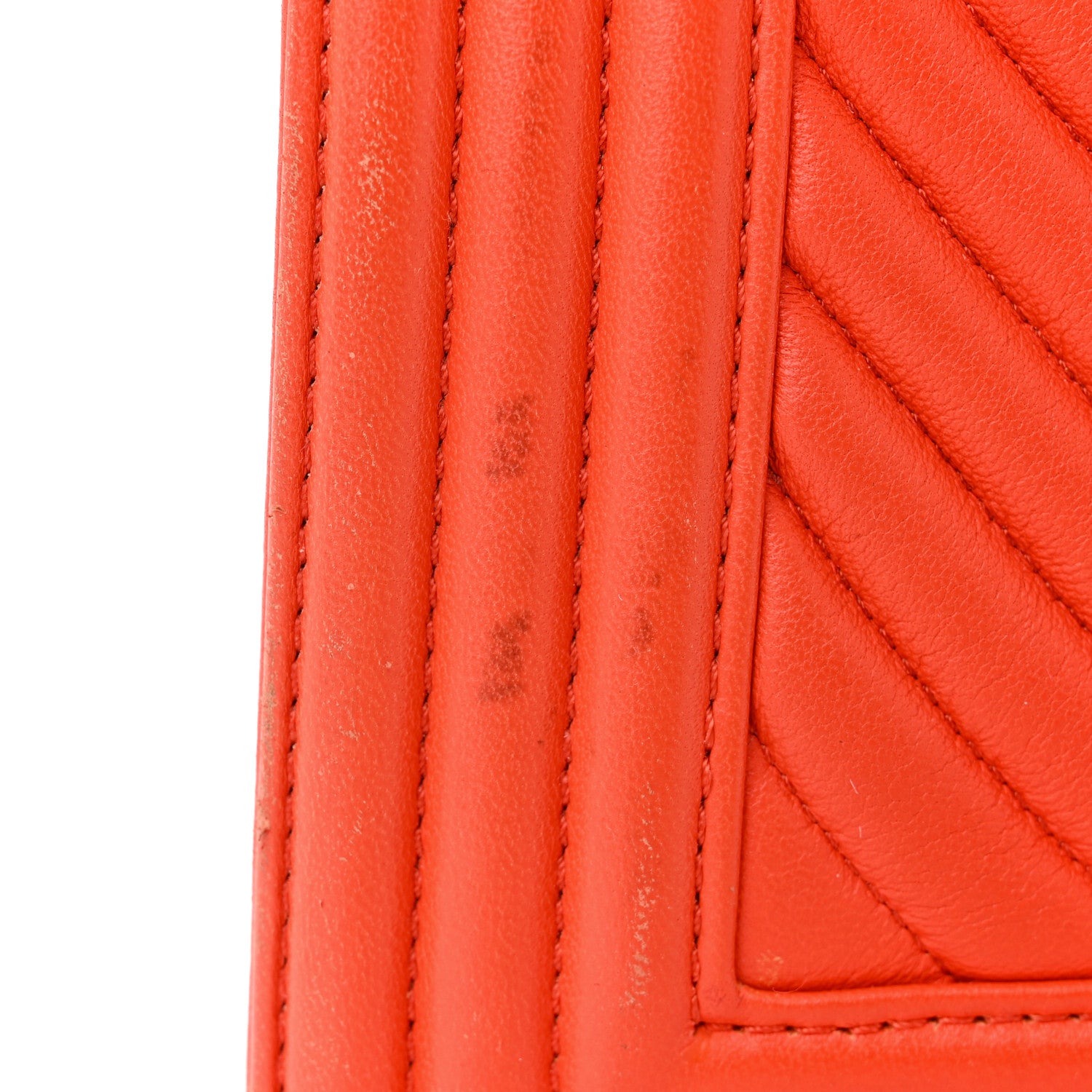 Chanel Calfskin Chevron Quilted New Medium Boy Flap Orange 12 of 16