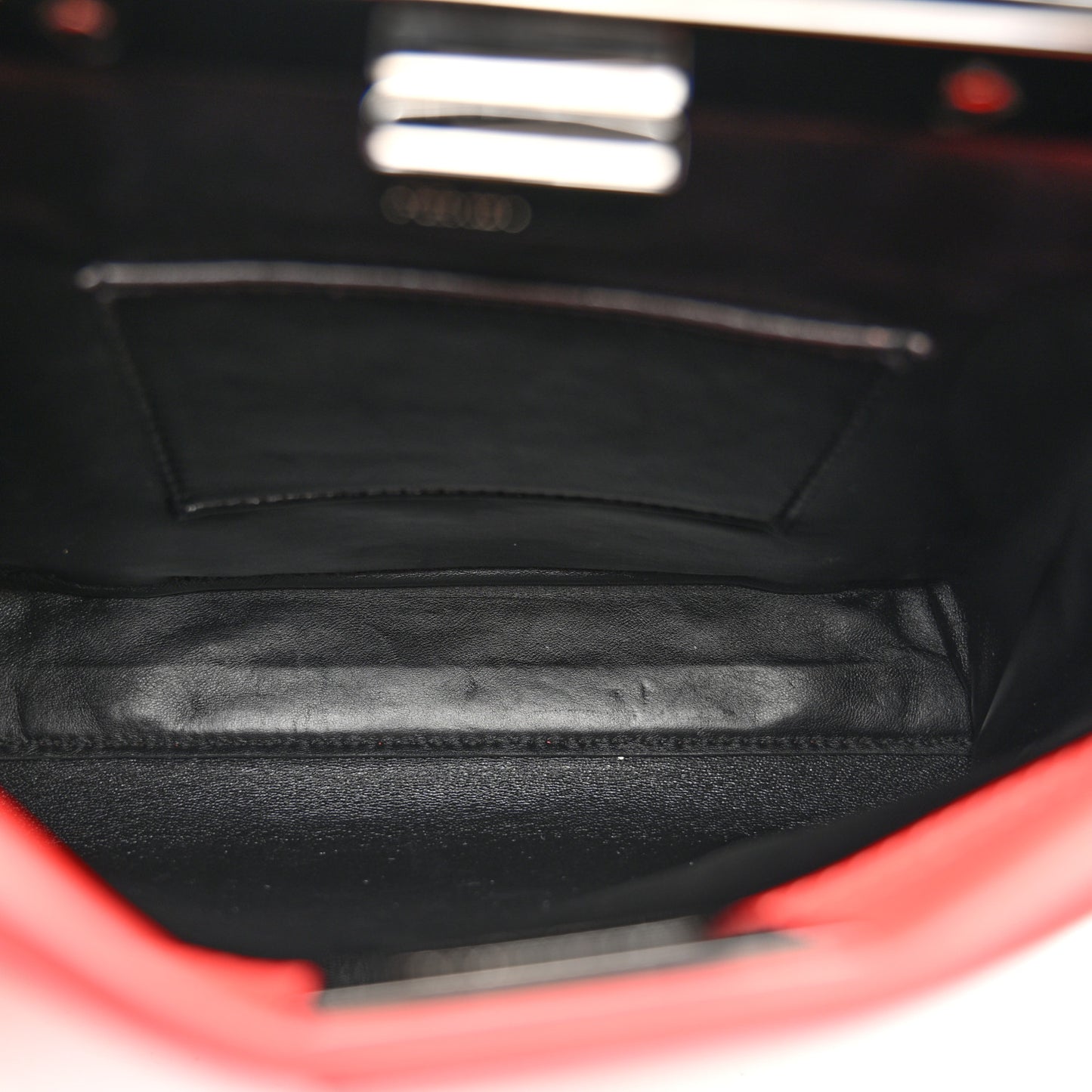 Vitello Seta Nappa Mini Plexi Handle Peekaboo Iconic Satchel Pomodoro