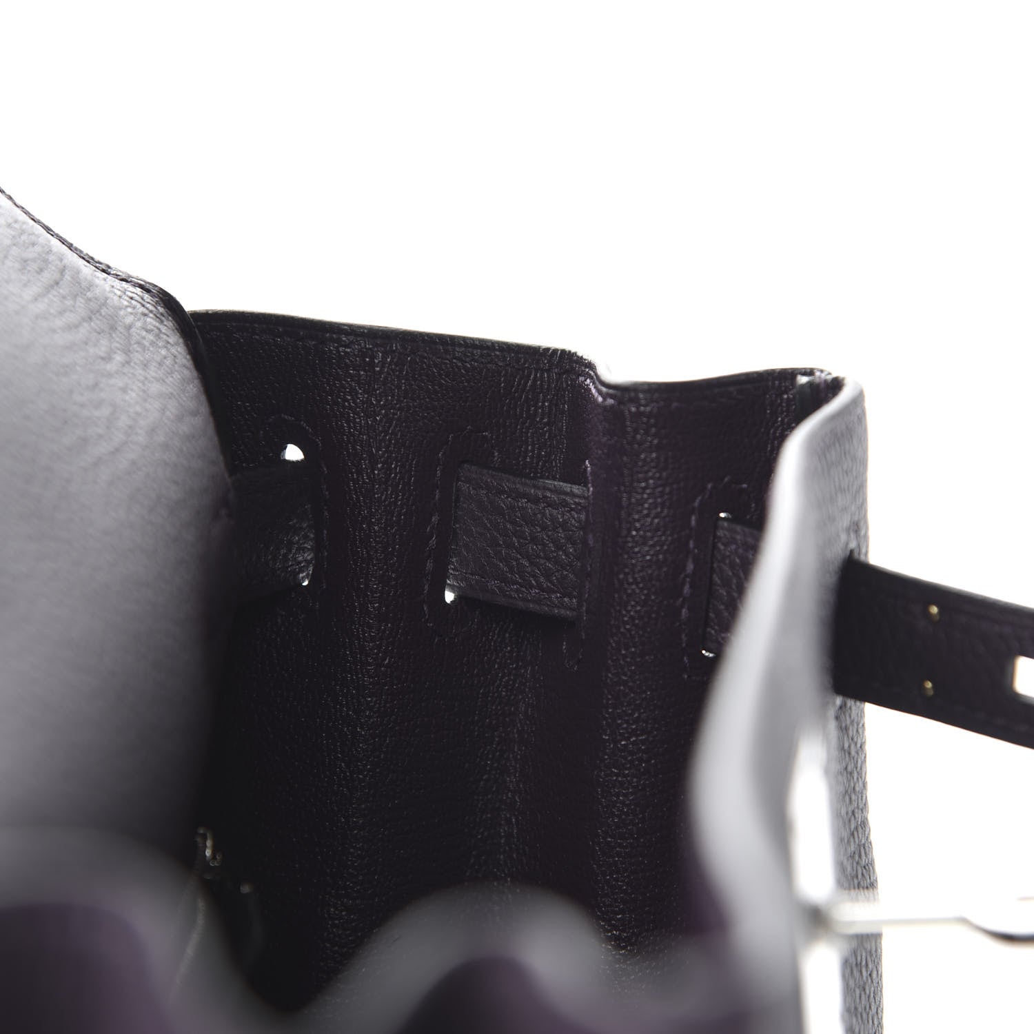 Hermes Togo Matte Alligator Kelly Retourne Touch 28 Raisin Prunoir 18 of 36