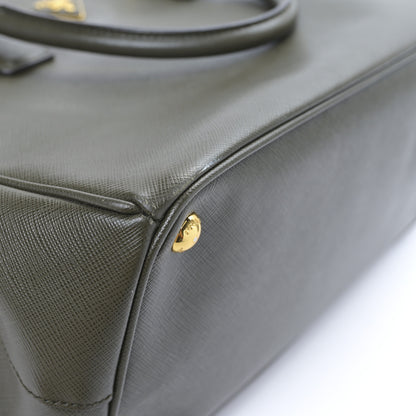 Prada Saffiano Lux Medium Galleria Double Zip Tote Militare 12 of 12