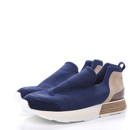 Hermes Technical Canvas Suede Womens Slip On Sneakers 36.5 Blue 3 of 7