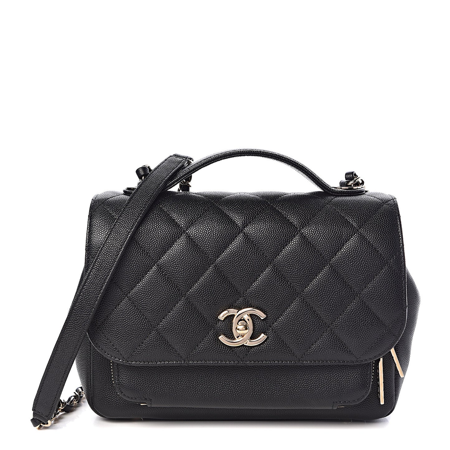 Caviar Quilted Small Business Affinity Flap Black