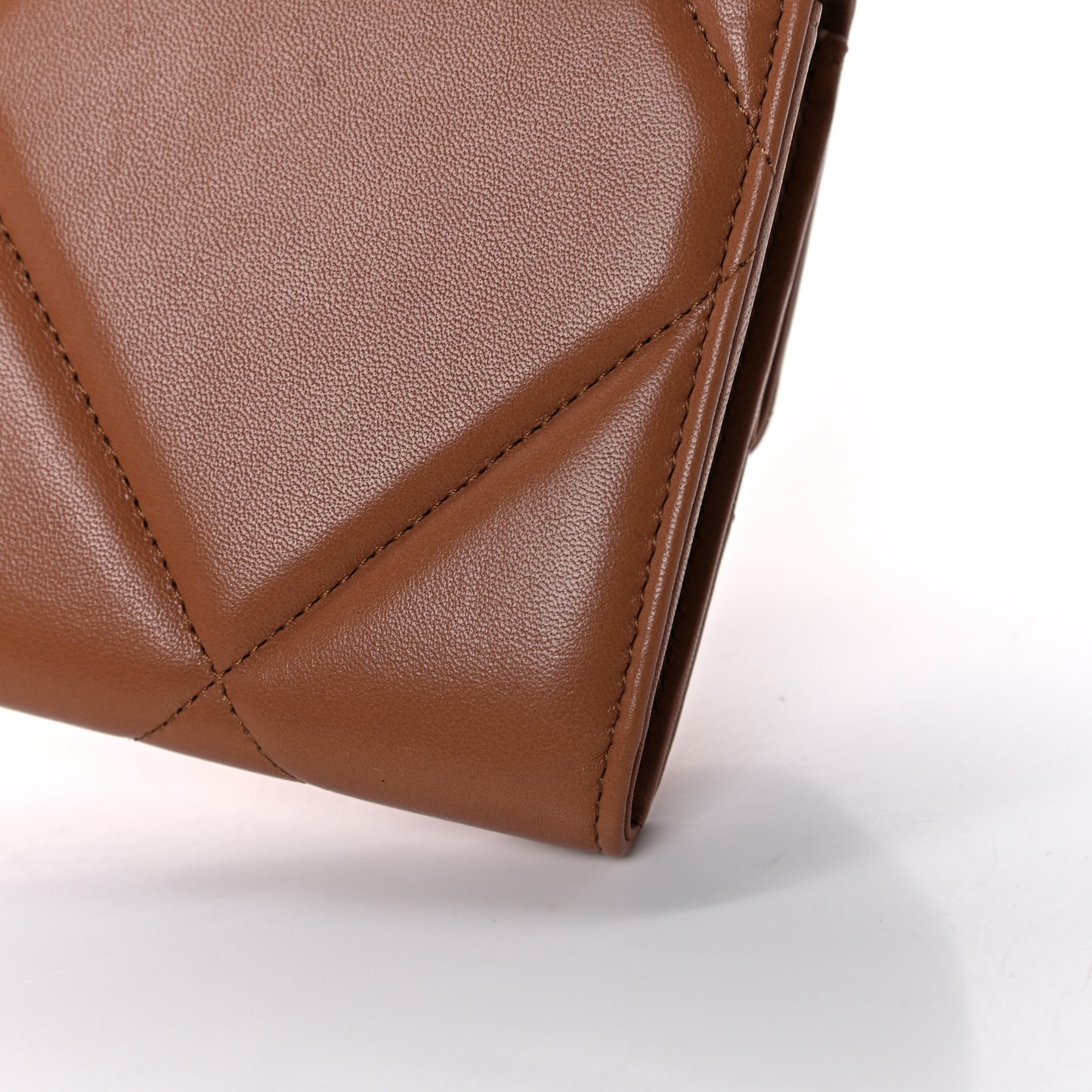 Lambskin Quilted Chanel 19 Flap Wallet Brown