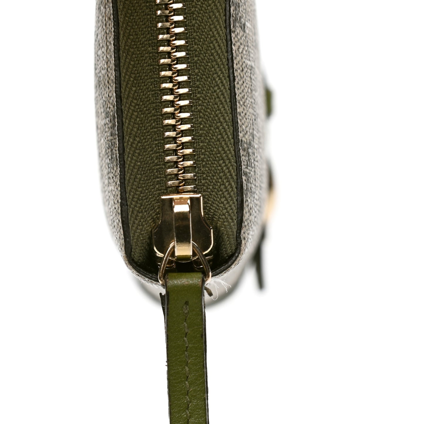 GG Supreme Monogram Nice Zip Around Wallet Green