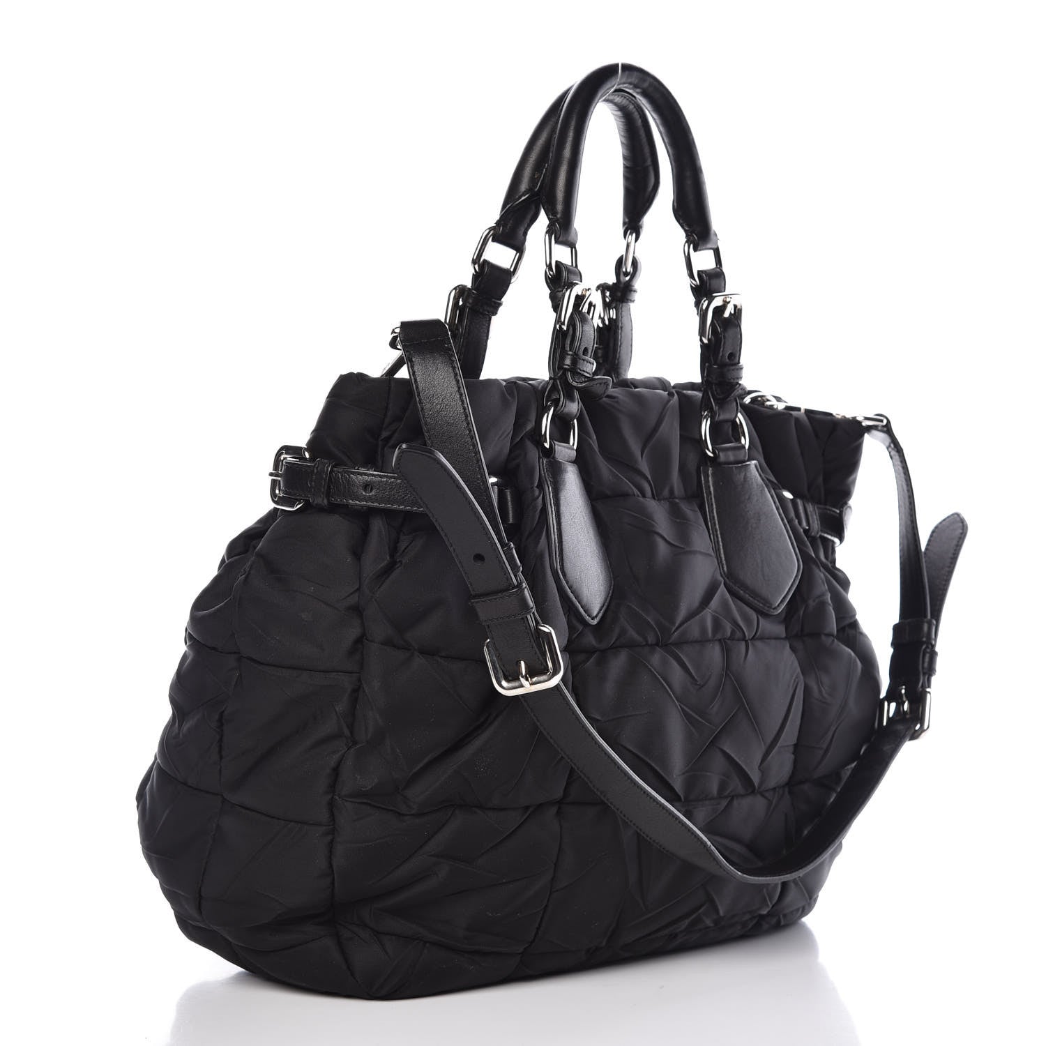 Prada Tessuto Nylon Quilted Tote Nero Black 3 of 13