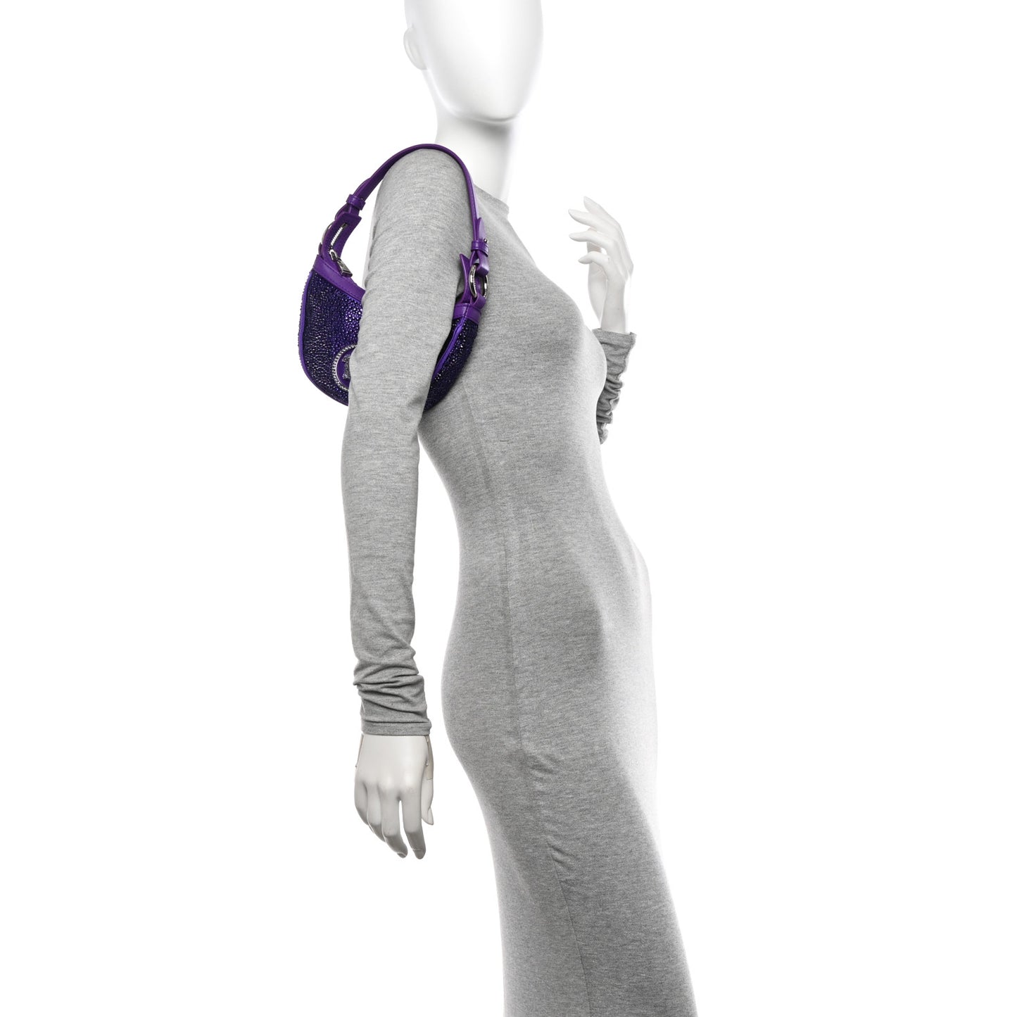 Crystal Repeat Mini Hobo Purple