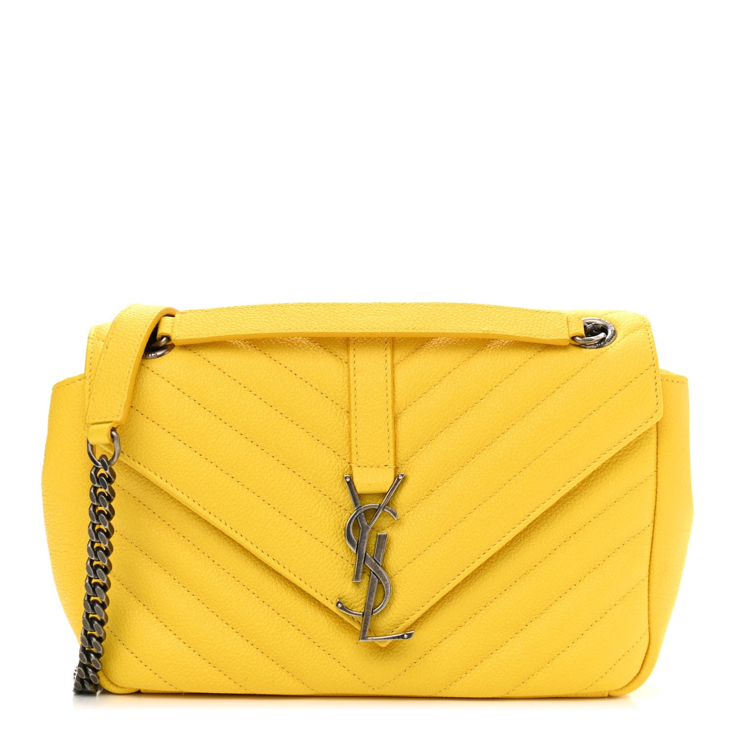 Saint Laurent Sheepskin Matelasse Chevron Monogram Medium Chain Bag Mimosa 1 of 11
