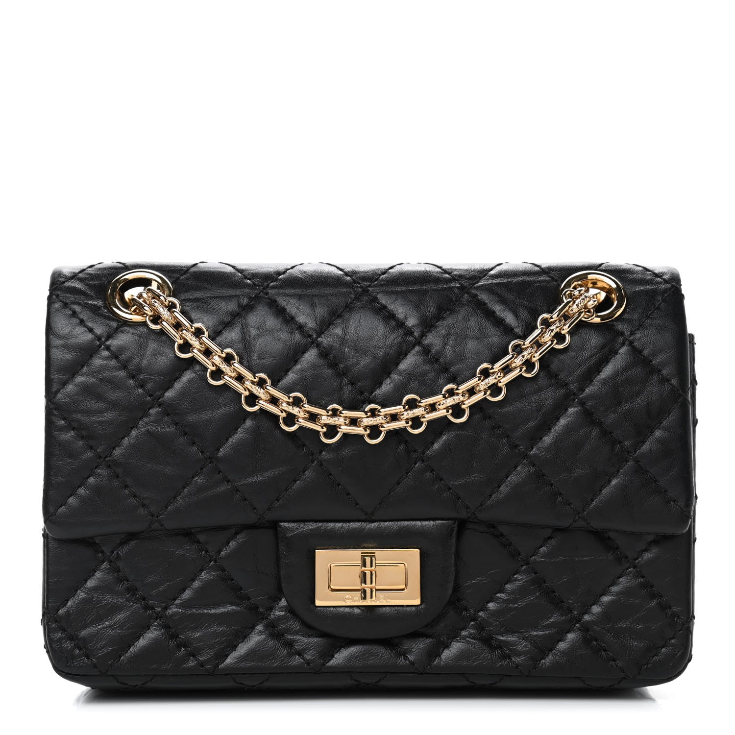 Chanel Aged Calfskin Quilted 2.55 Reissue Mini Flap Black 1 of 5