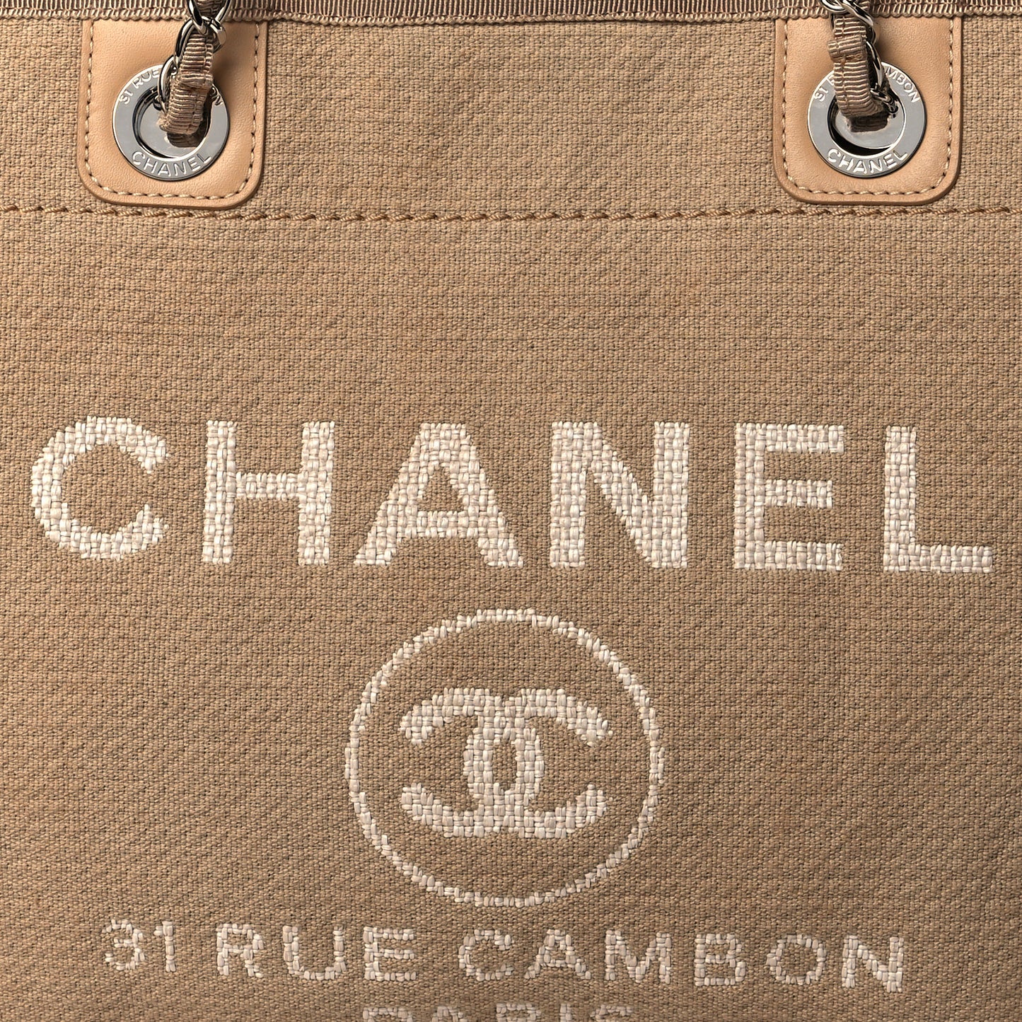 Mixed Fibers Small Deauville Tote Beige