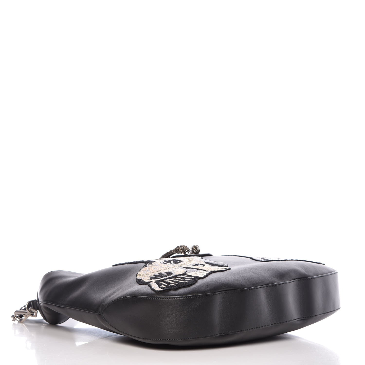 Gucci Calfskin Web Dog Embroidered Large Dionysus Hobo Black 5 of 10