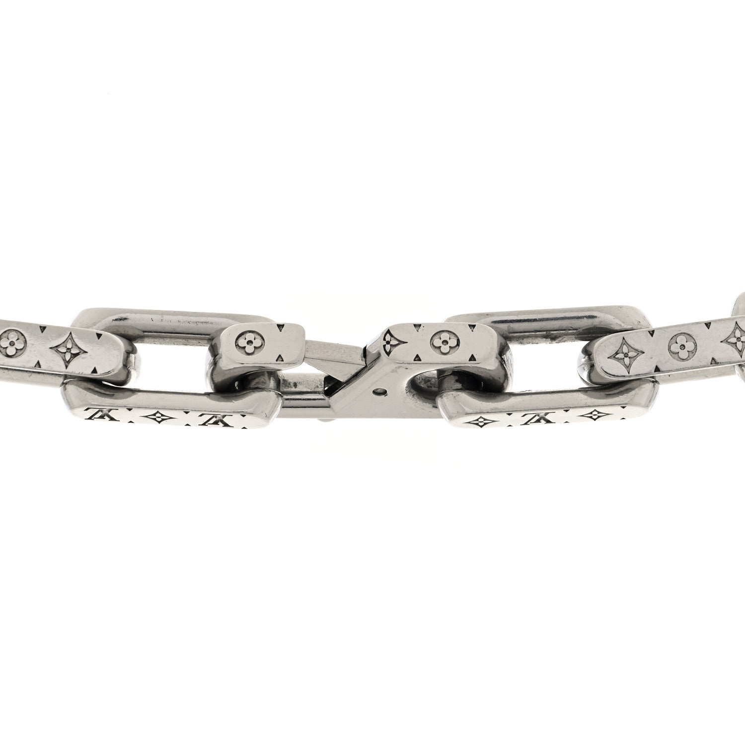 Louis Vuitton Monogram Chain Necklace Silver 4 of 4