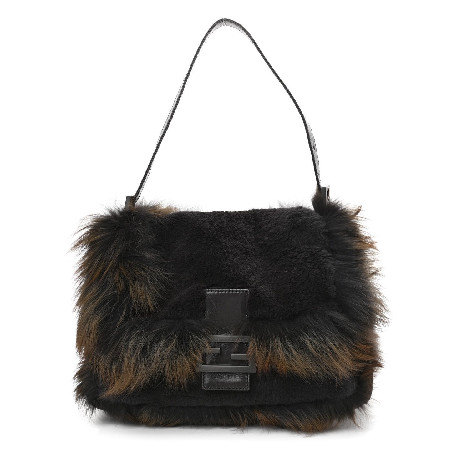 Fox Fur Mama Baguette Brown Multicolor