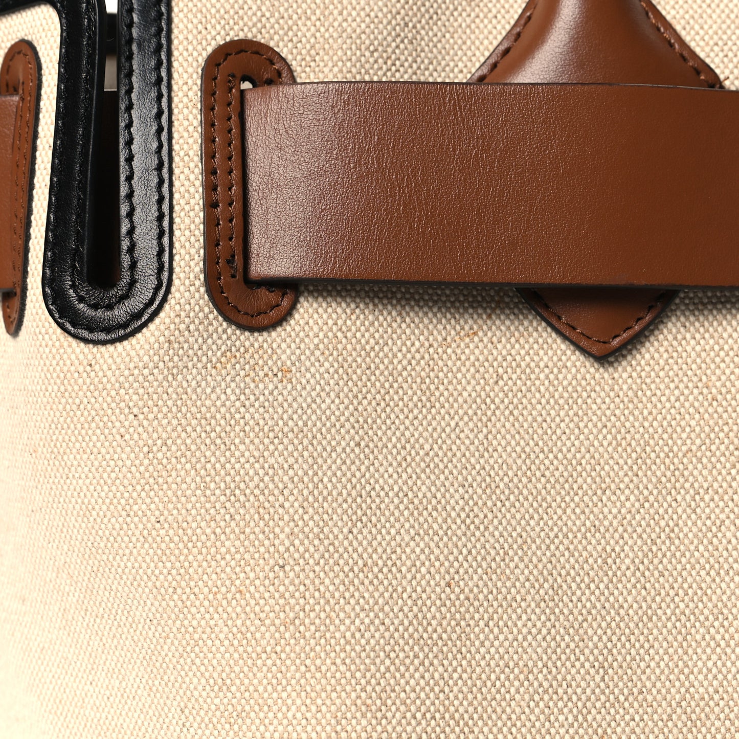 Calfskin Canvas Logo Print Medium Belt Bag Malt Brown Black