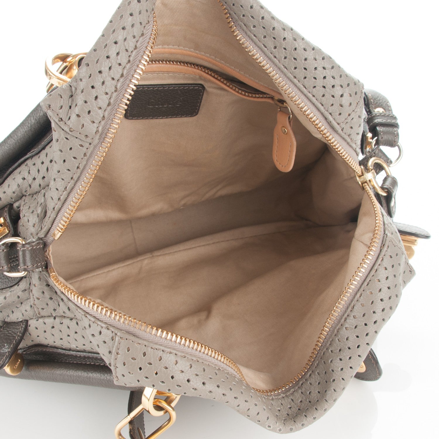 Chloe Calfskin Perforated Medium Paraty Grey 5 of 7