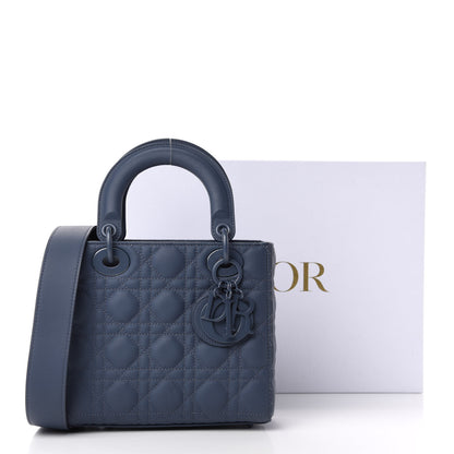 Christian Dior Ultra Matte Calfskin Cannage Small My ABCDior Lady Dior Dark Denim Blue 12 of 12