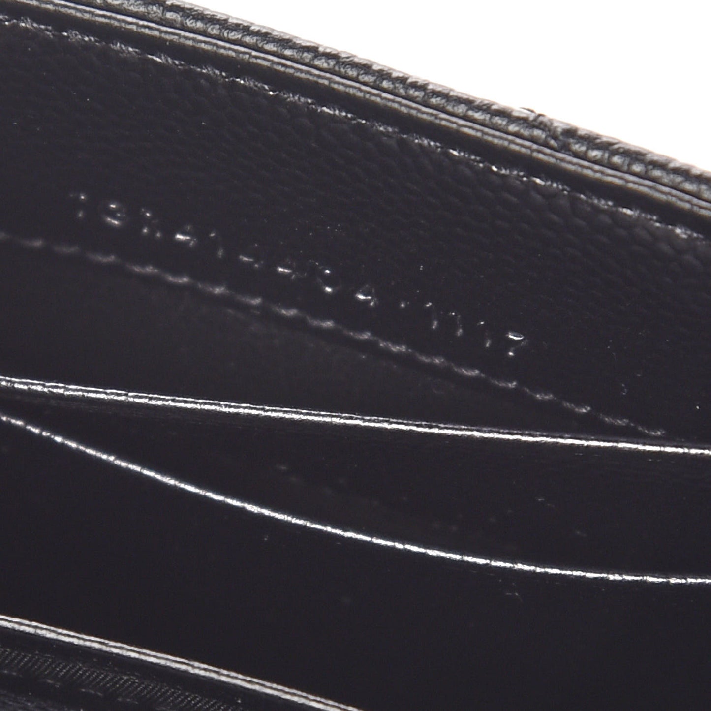 Grain De Poudre Matelasse Chevron Small Monogram Envelope Wallet Black