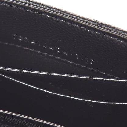 Saint Laurent Grain De Poudre Matelasse Chevron Small Monogram Envelope Wallet Black 9 of 10