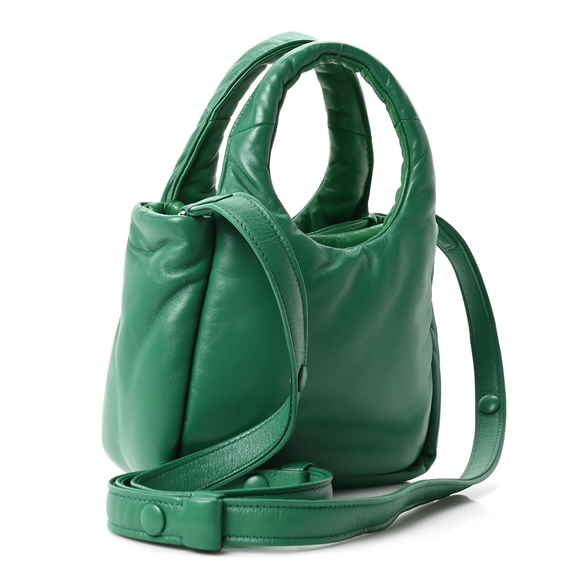 Prada Nappa Soft Padded Small Double Handled Shoulder Bag Mango 3 of 9