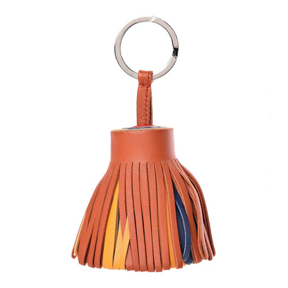 Hermes Lambskin Carmen Tassel Key Holder Cornaline Jaune D'Or Bleu Orange Pale Rose Rouge 1 of 2