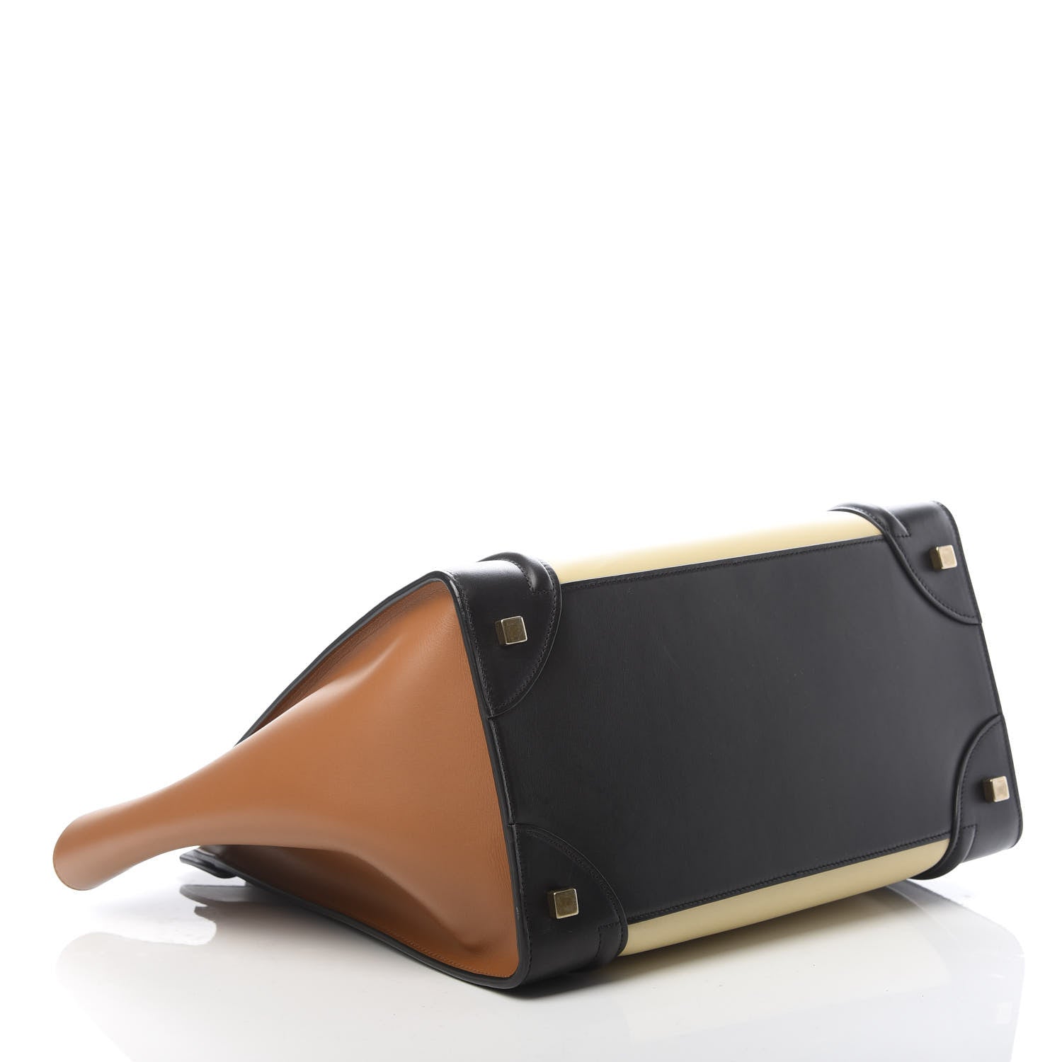 Celine Satin Calfskin Suede Mini Tri-Color Luggage Seashell 4 of 12