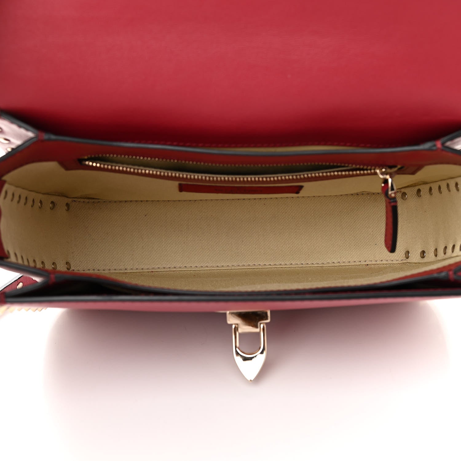 Valentino Garavani Vitello Medium Rockstud Flap Saddle Bag Scarlet 5 of 10