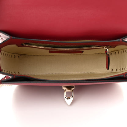Valentino Garavani Vitello Medium Rockstud Flap Saddle Bag Scarlet 5 of 10