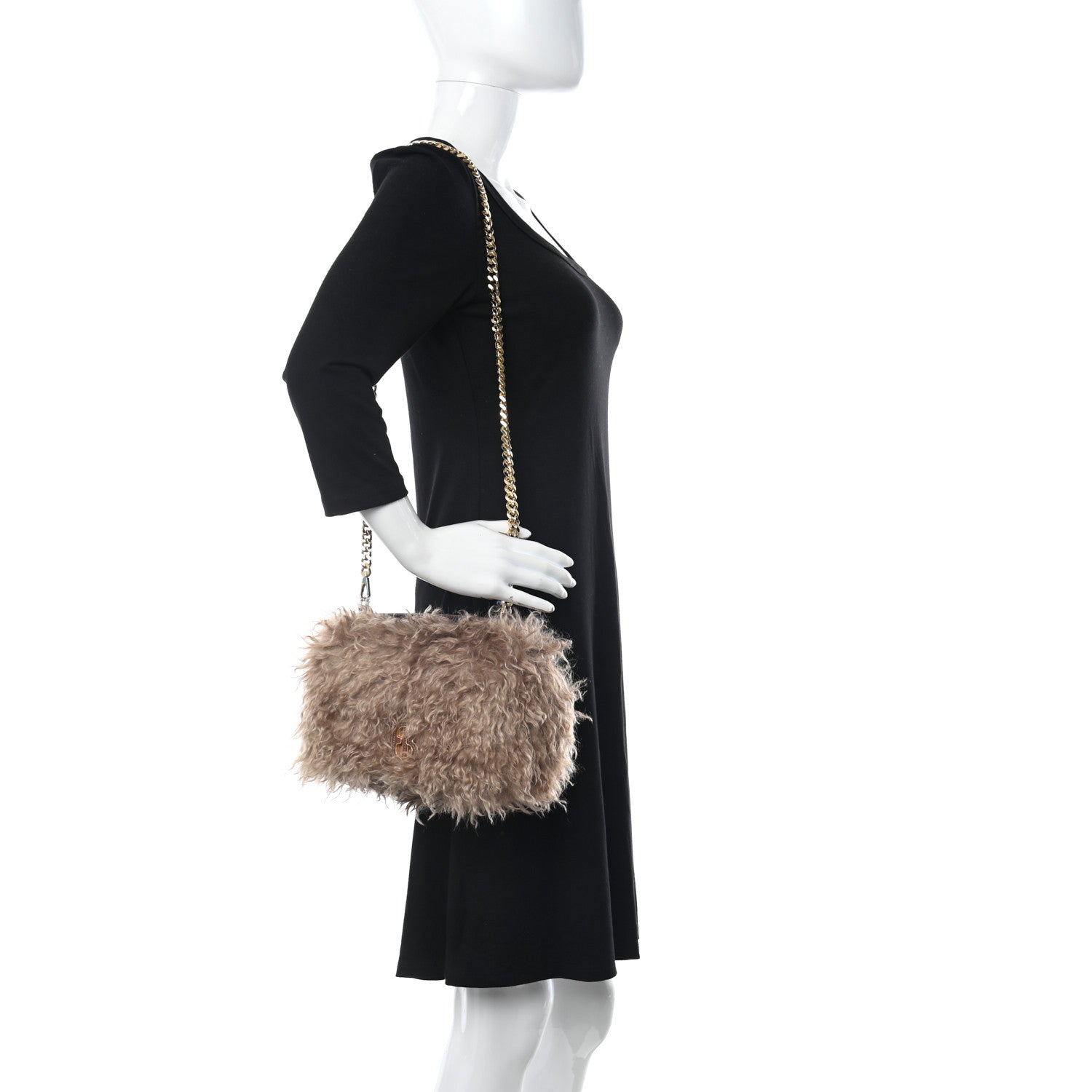 Burberry Mohair TB Lola Bag Camel 2 of 10