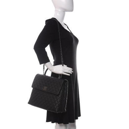 Chanel Caviar Lizard Quilted Large Coco Handle Flap Black 2 of 11