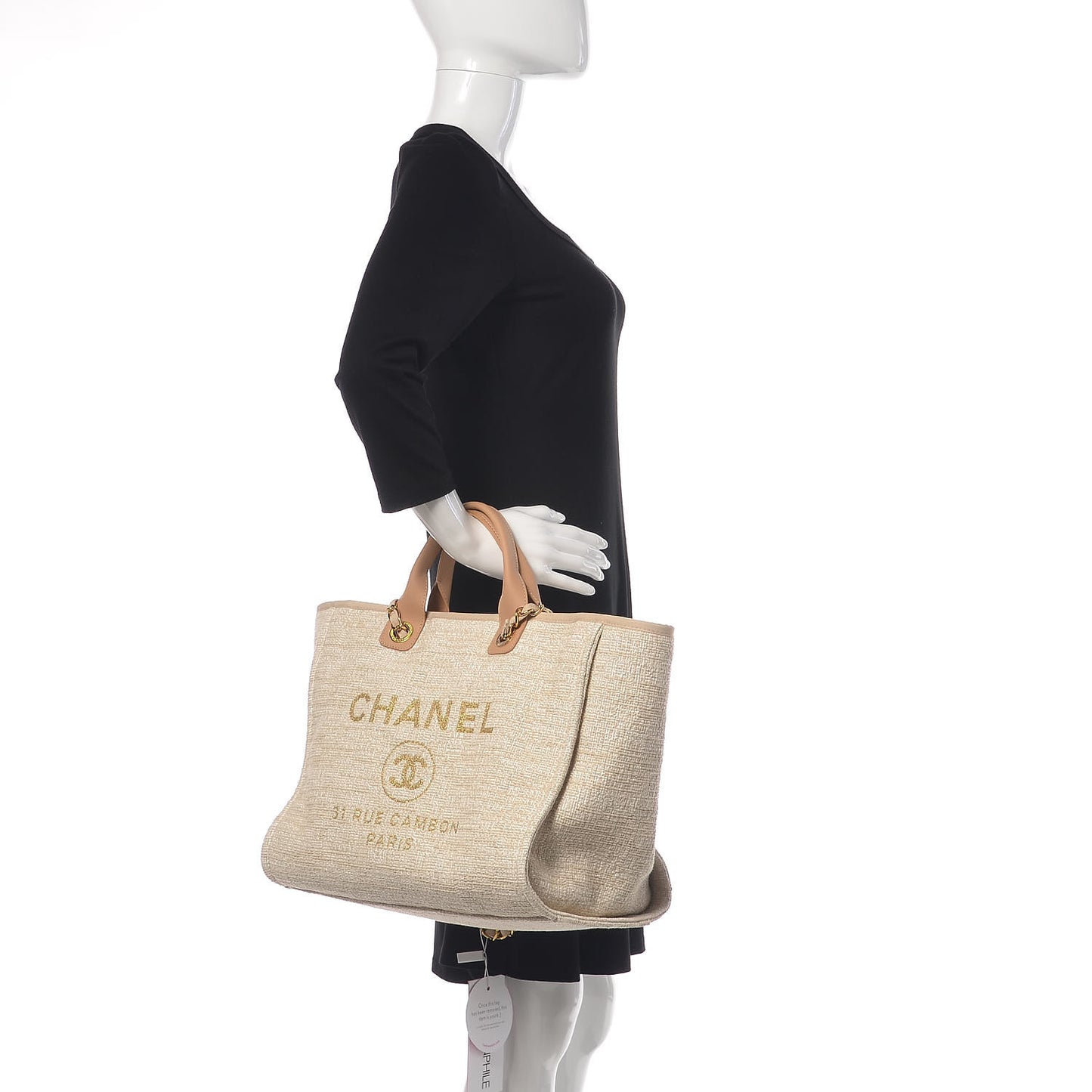 Woven Straw Raffia Large Deauville Tote Light Beige