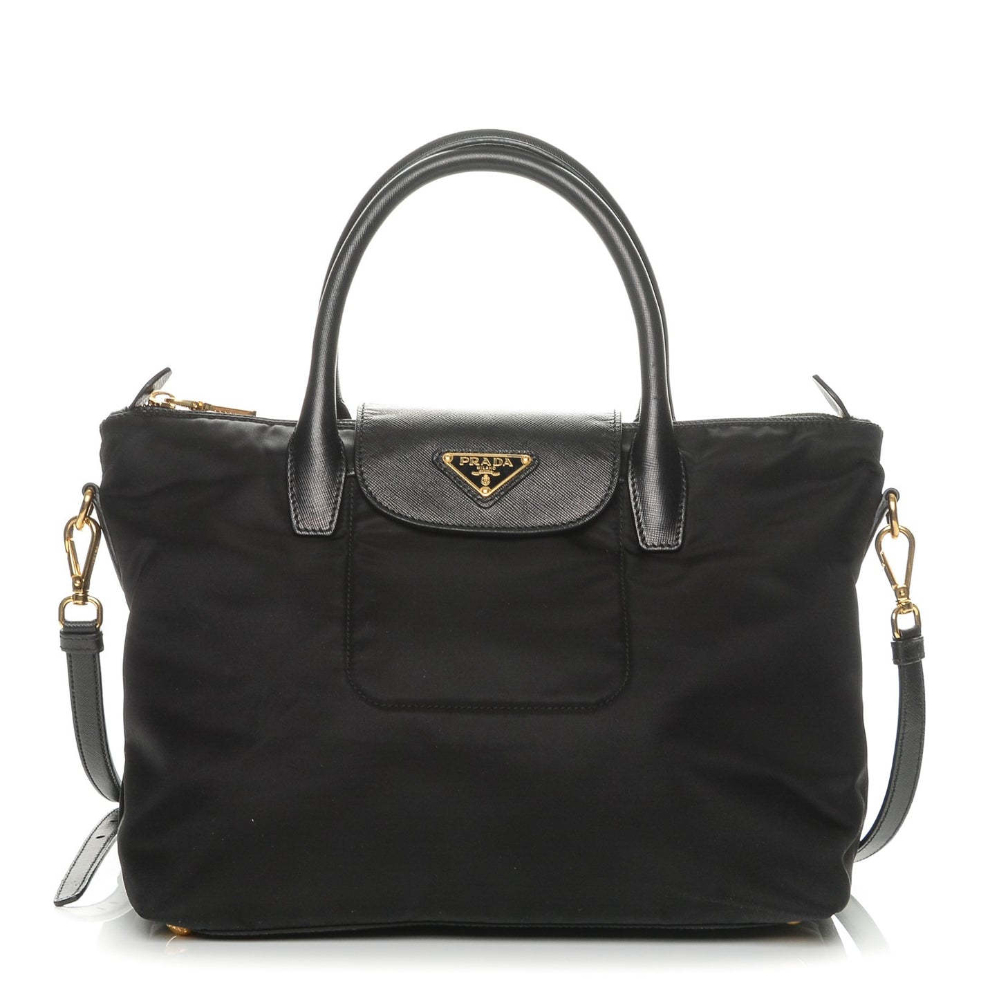 Saffiano Tessuto Nylon Tote Nero Black