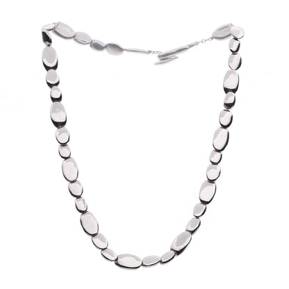 Chanel Sterling Silver Pebble Necklace 3 of 6