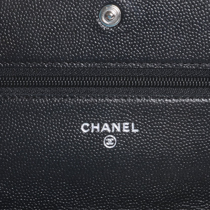 Chanel Caviar Sevruga Wallet On Chain WOC Black 5 of 9