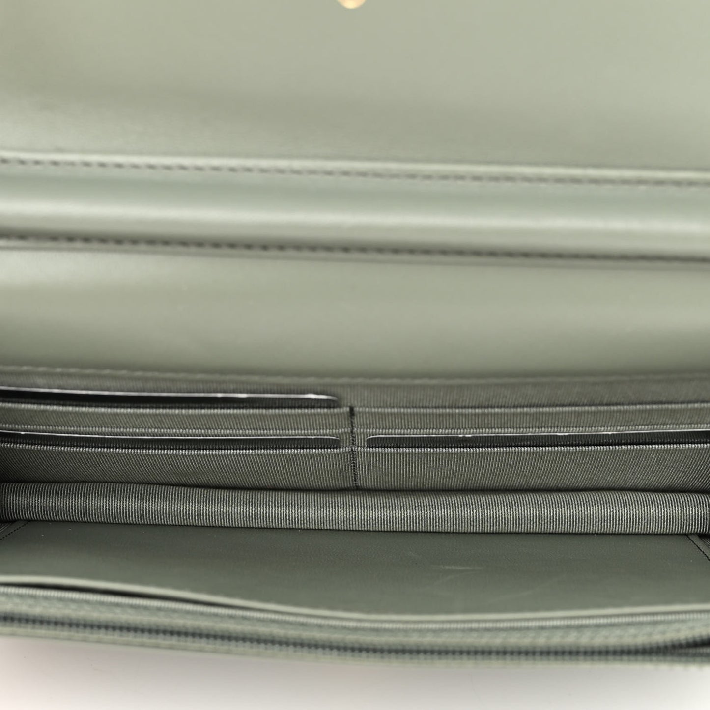 Lambskin Quilted Wallet On Chain WOC Green