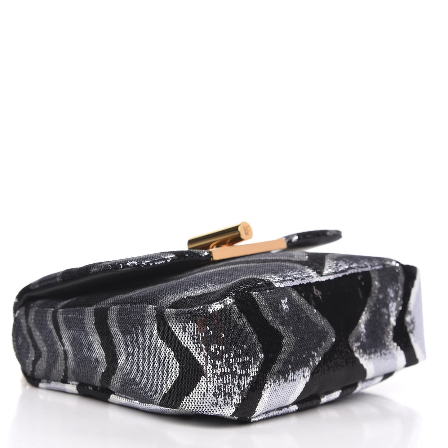 Sequin Zebra Print Natalia Large Bag Black Silver