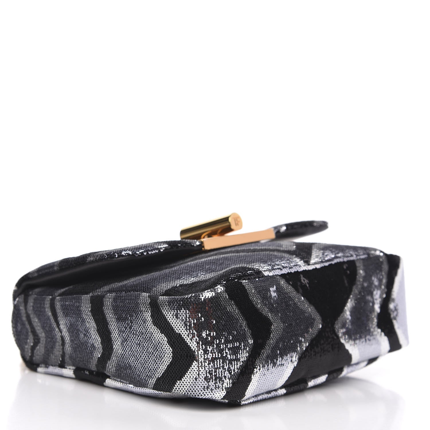 Tom Ford Sequin Zebra Print Natalia Large Bag Black Silver 4 of 8