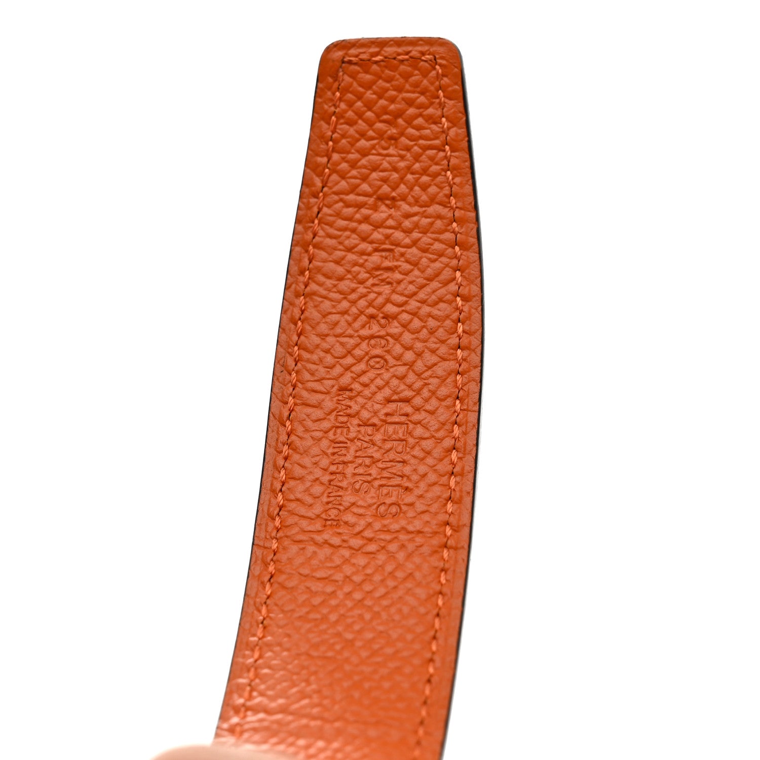 Hermes Swift Epsom 24mm Gamma Belt 75 30 Black Orange 5 of 7