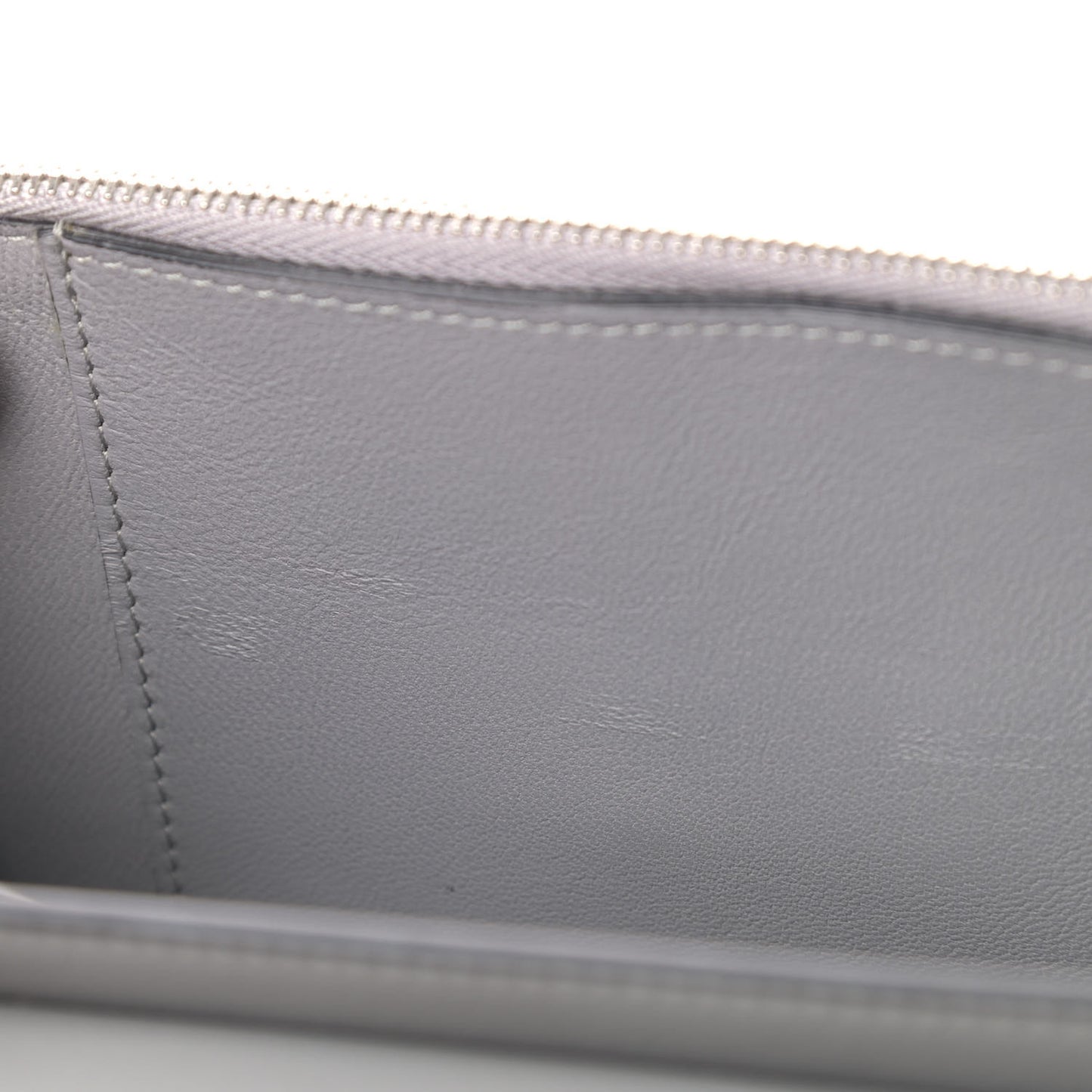 Calfskin Shark Lock Chain Wallet Grey