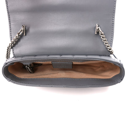 Gucci Calfskin Matelasse Aria Super Mini GG Marmont Shoulder Bag Deep Grey 5 of 10