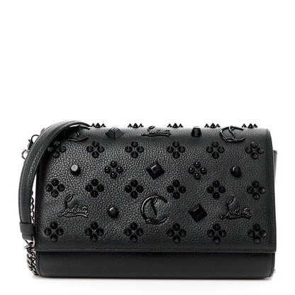 Christian Louboutin Calfskin Spikes Loubinthesky Paloma Clutch Black 1 of 10