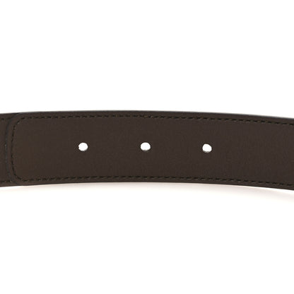 Gucci GG Supreme Monogram Matte Plutone Calfskin Double G 30mm Belt 85 34 Beige Ebony New Acero 5 of 6