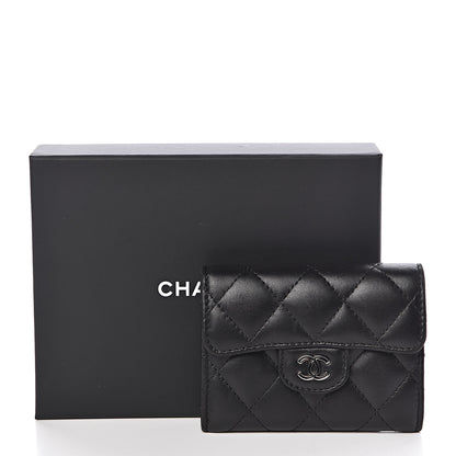Chanel Lambskin Quilted Flap Card Holder Wallet Black 9 of 9
