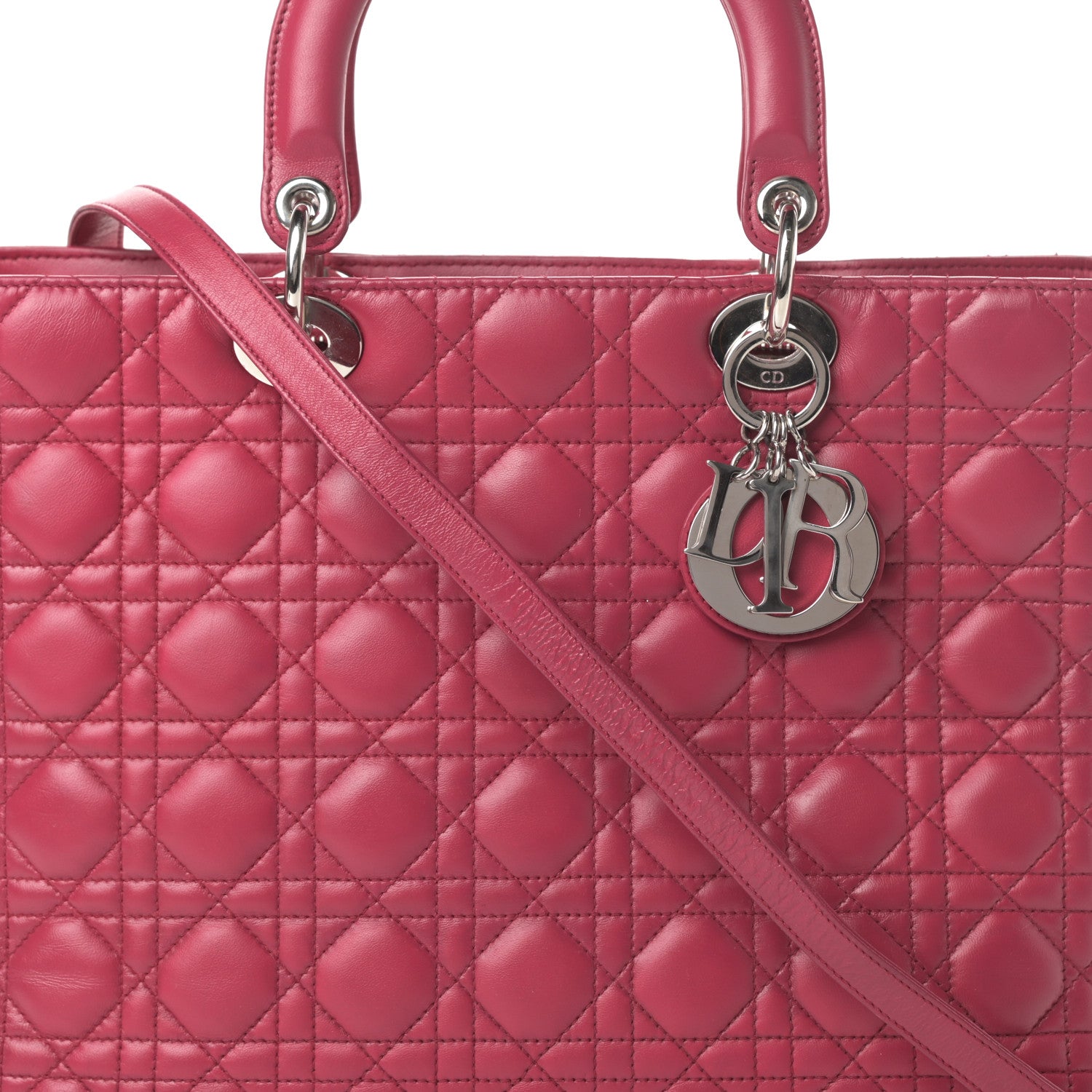 Christian Dior Lambskin Cannage Large Lady Dior Pink 8 of 14