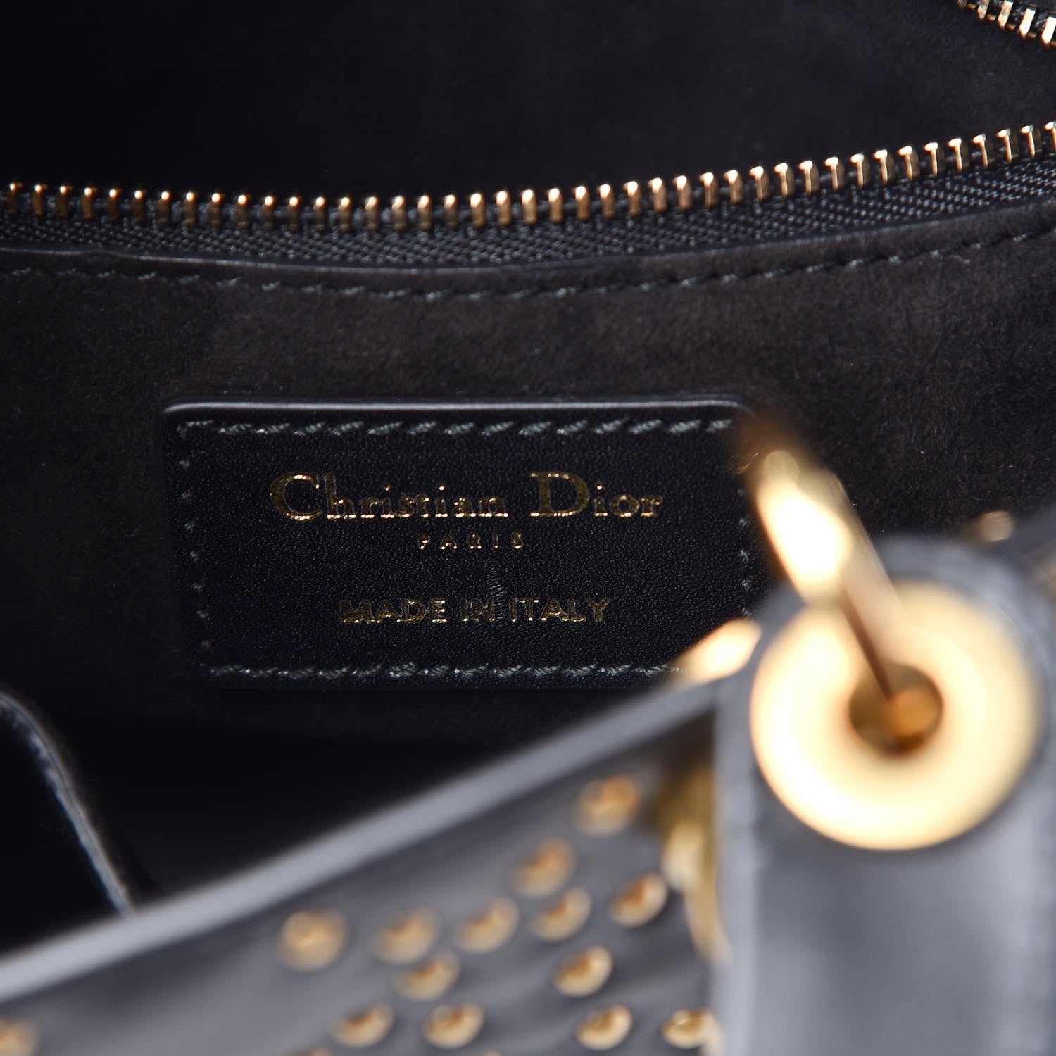Christian Dior Lambskin Studded Mini Supple Lady Dior Black 6 of 8