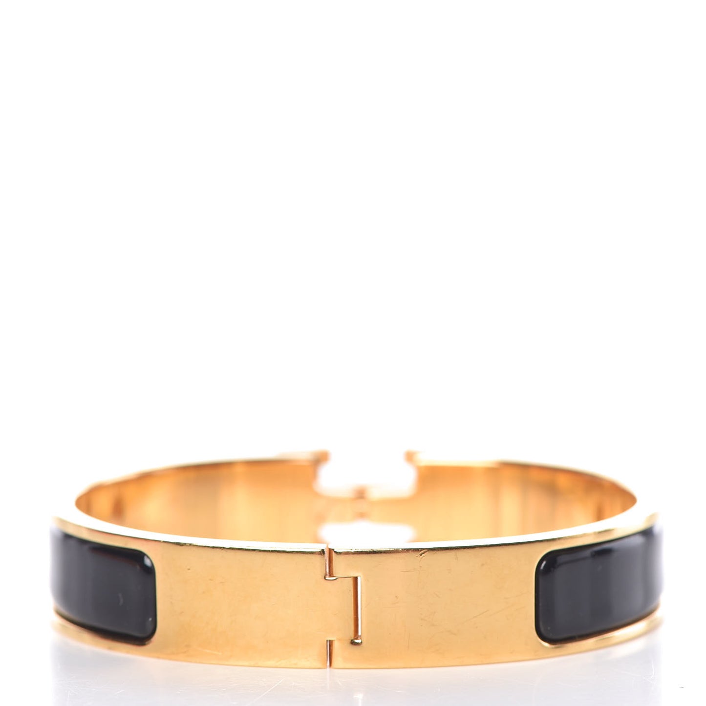 Enamel Narrow Clic Clac H Bracelet PM Black