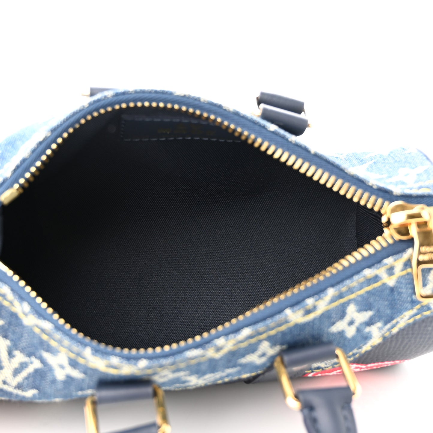 Taurillon Monogram Denim Drip Keepall XS Blue