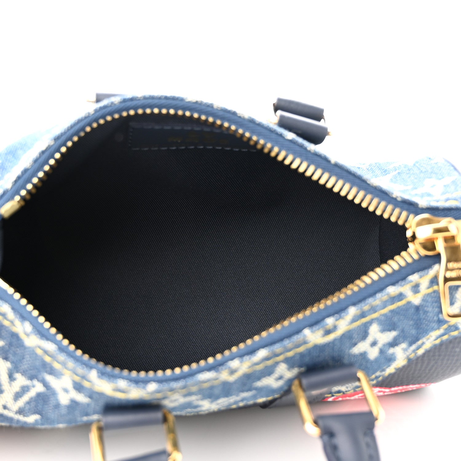 Louis Vuitton Taurillon Monogram Denim Drip Keepall XS Blue 5 of 9