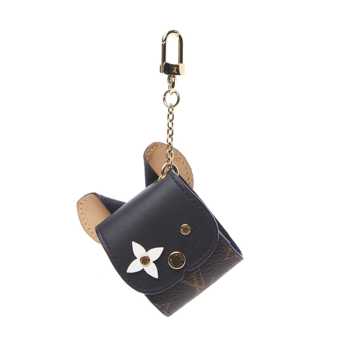 Monogram Cat Earphones Case Black